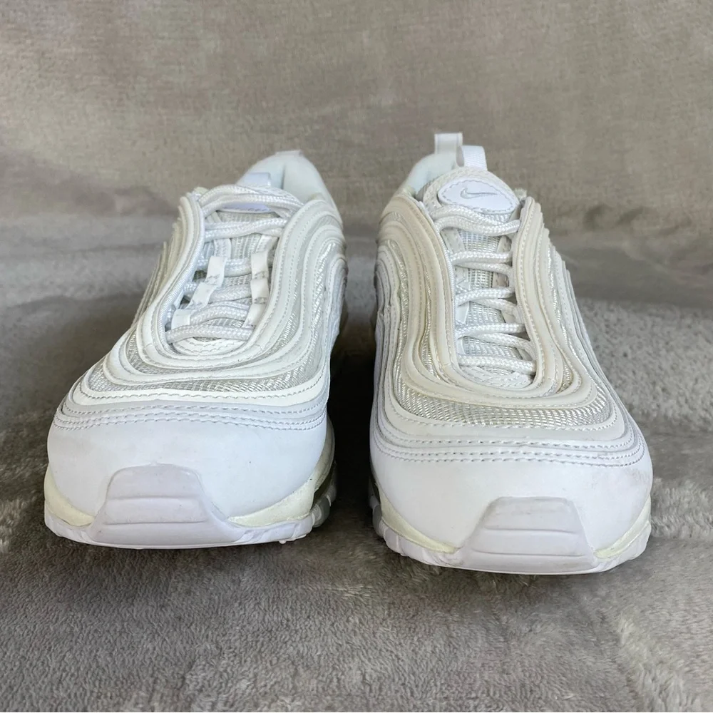 Nike Air Max 97 Women's Sneakers Shoes Size 7.5 Triple White Leather NEW - Picture 5 of 10